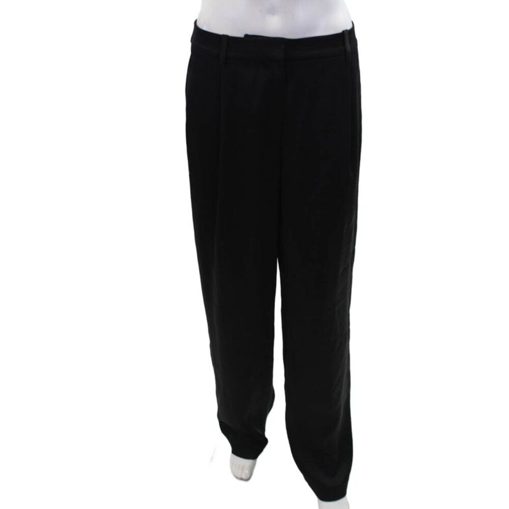 Samsoe & Samsoe Womens Flat Front Straight Leg Trouser Pants Black Size M